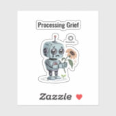  Processing Grief Cute Sad Robot - Emotional AI  シール (シート)
