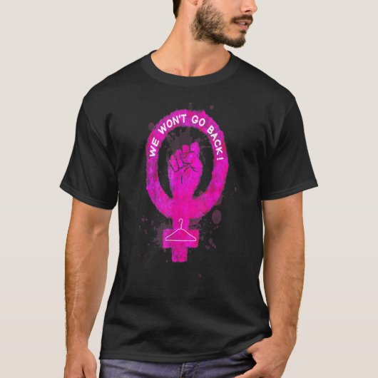 ProChoiceの女性金星シンボルに戻らない Tシャツ (正面)
