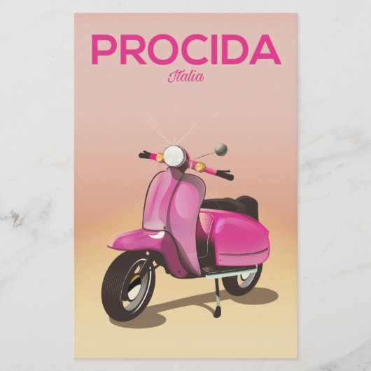 Procida Italyスクーター休暇ポスター 便箋 (正面)