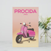 Procida Italyスクーター休暇ポスター 便箋 (スタンド正面)