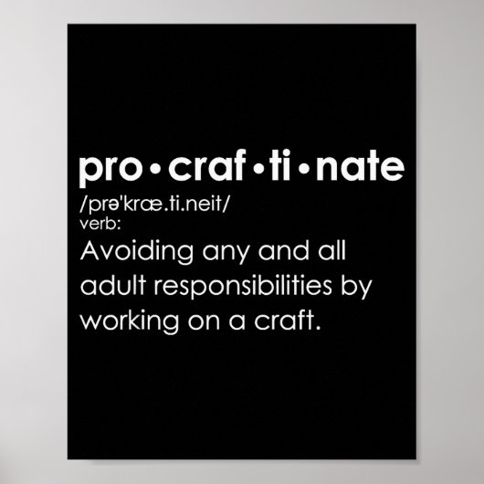 Procraftinate Definition - Avoiding Any And All Ad ポスター (正面)