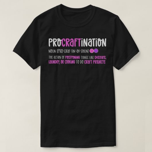 ProCRAFTination定義 Tシャツ (デザイン正面)