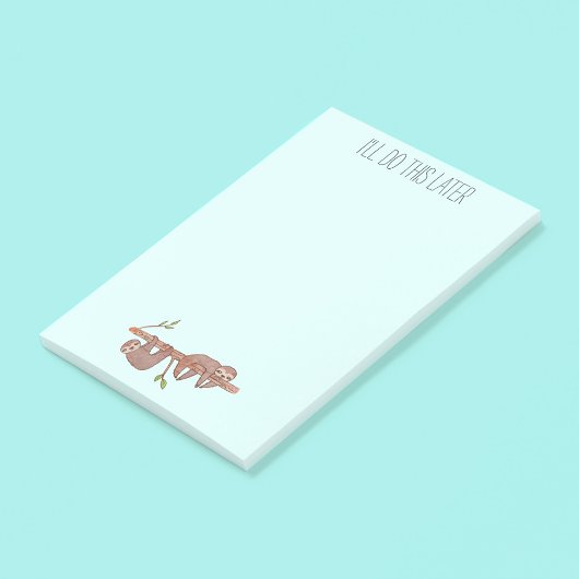 Procrastinating可愛いベビーナマケモノのペアBranch ポストイット