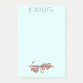 Procrastinating可愛いベビーナマケモノのペアBranch ポストイット (正面)