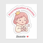 Procrastination Princess Cute Aesthetic Sticker シール (シート)