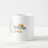 Procrastination Queen Mug – Gold Crown & Hourglass コーヒーマグカップ (正面左)