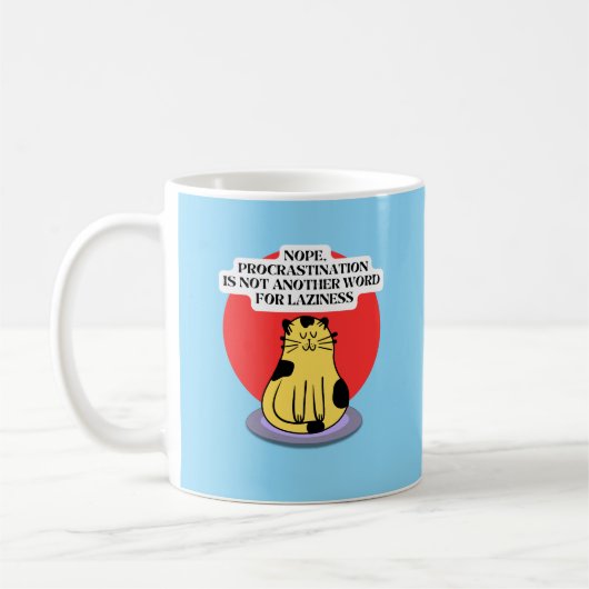 Procrastination Theme Cat's Meme コーヒーマグカップ (左)