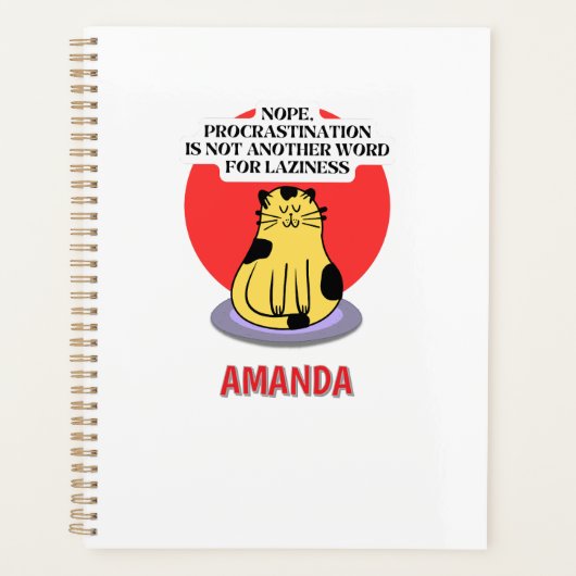 Procrastination Theme Cat's Meme  プランナー手帳 (正面)