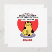 Procrastination Theme Cat's Meme  招待状 (正面/裏面)