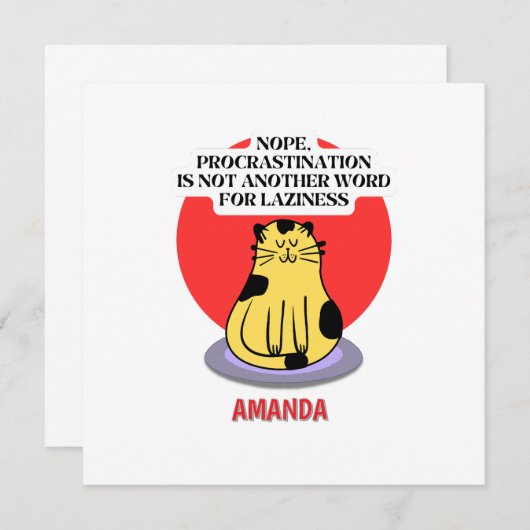 Procrastination Theme Cat's Meme  招待状 (正面/裏面)