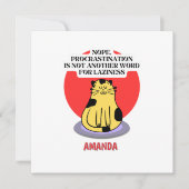 Procrastination Theme Cat's Meme  招待状 (正面)