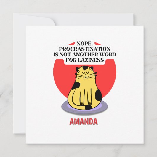 Procrastination Theme Cat's Meme  招待状 (正面)