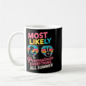Procrastinator Gift Funny Summer Quote Lazy Lifest コーヒーマグカップ (左)