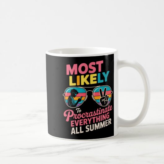 Procrastinator Gift Funny Summer Quote Lazy Lifest コーヒーマグカップ (右)