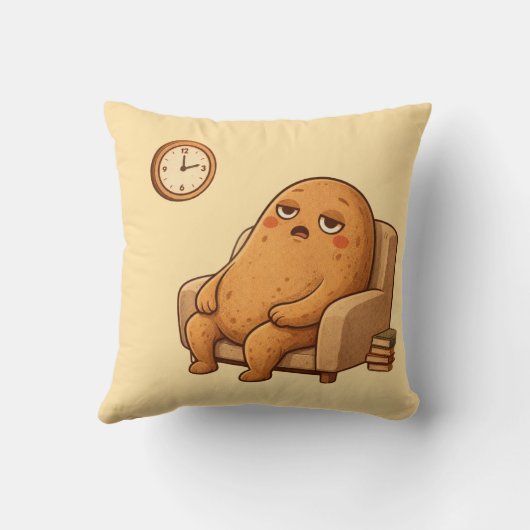 Procrastinator Potato Persona Cartoon Time Art クッション (裏面)