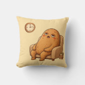 Procrastinator Potato Persona Cartoon Time Art クッション (正面)