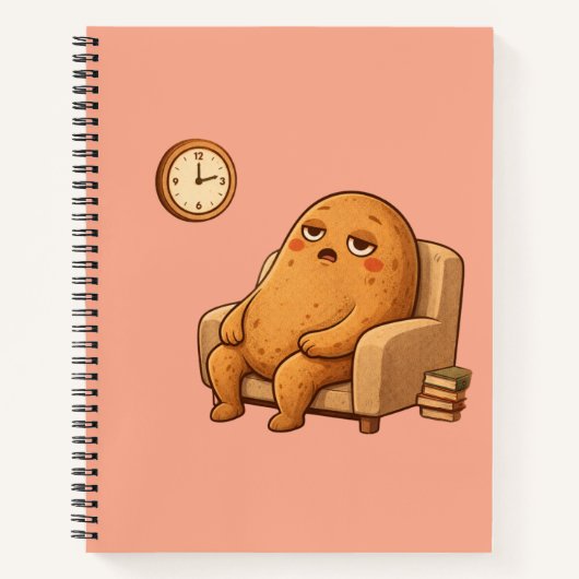 Procrastinator Potato Persona Cartoon Time Art ノートブック (正面)