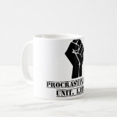 Procrastinatorsの単位、後で! おもしろい コーヒーマグカップ (正面左)