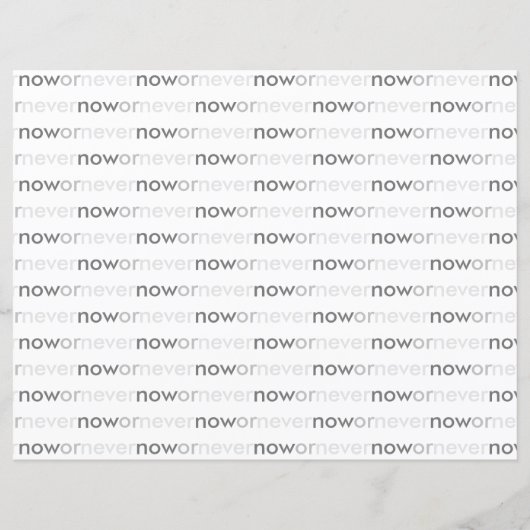 ProcrastinatorsのNowまたはNever Vanishing引用文 (正面)