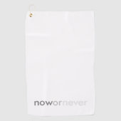 ProcrastinatorsのNowまたはNever Vanishing引用文 ゴルフタオル (正面)