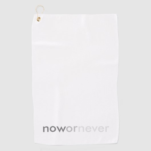 ProcrastinatorsのNowまたはNever Vanishing引用文 ゴルフタオル (正面)