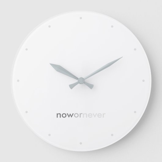 ProcrastinatorsのNowまたはNever Vanishing引用文 ラージ壁時計 (正面)