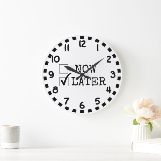 Procrastinators ラージ壁時計 (ホーム)