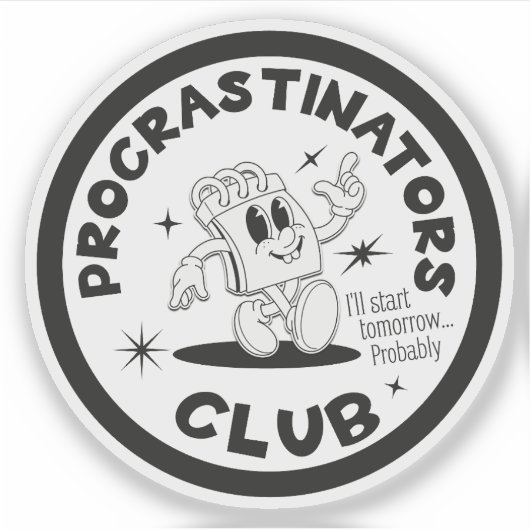 Procrastinators Club シール (正面)