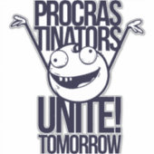 procrastinators unite シール (正面)