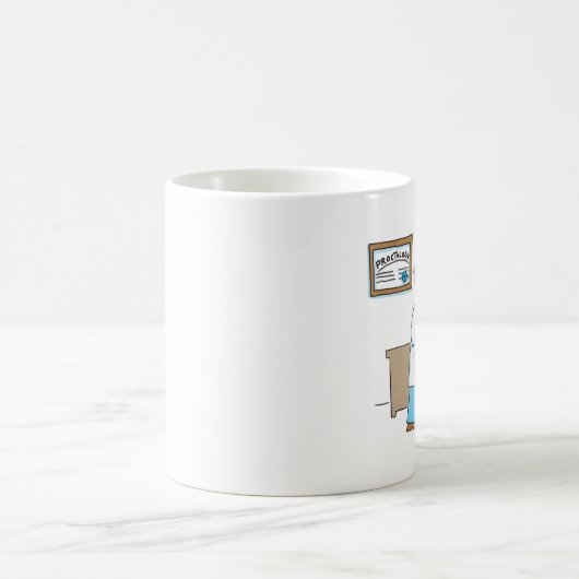 proctologistがカラオケを歌うおもしろマグカップ コーヒーマグカップ (中央)