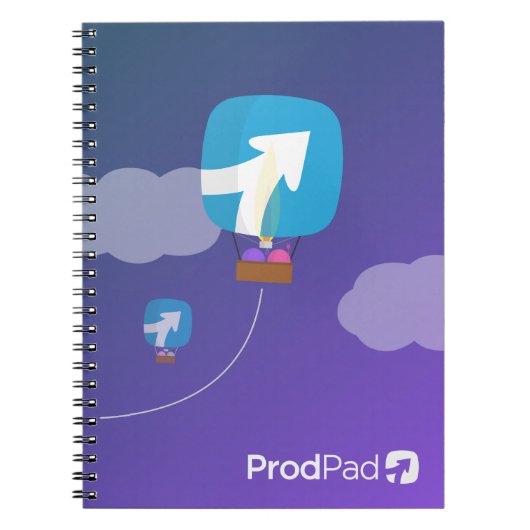 ProdPad 「、の上でおよび遠くにな」ノート ノートブック (正面)