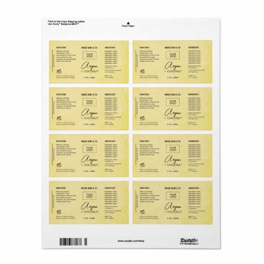  Product Customizable Cream Rustic Label ラベル (フルシート)