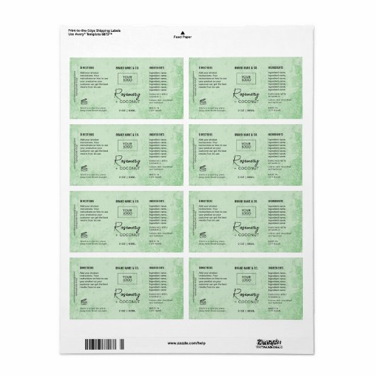  Product Customizable GreenRustic Label ラベル (フルシート)