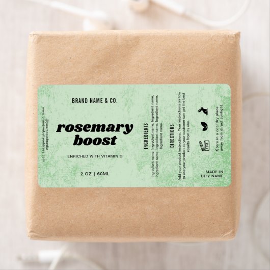  Product Customizable Herb Green Rustic Label ラベル (インサイチュ)
