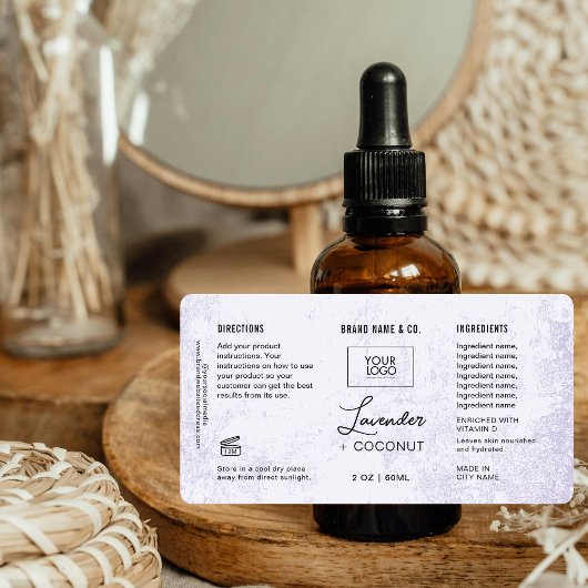  Product Customizable Lavender Rustic Label ラベル