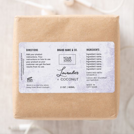  Product Customizable Lavender Rustic Label ラベル (インサイチュ)
