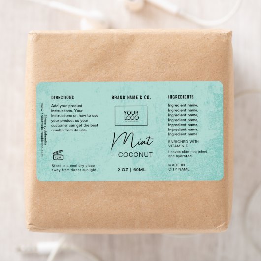  Product Customizable Mint Rustic Label ラベル (インサイチュ)