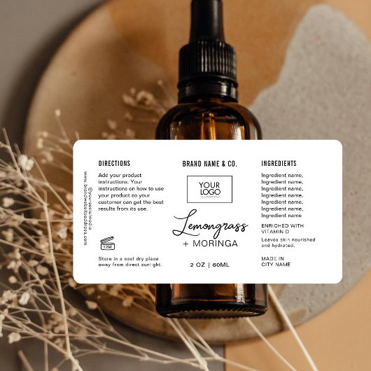  Product Customizable white & Black Label ラベル