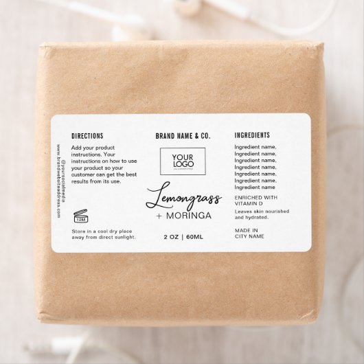  Product Customizable white & Black Label ラベル (インサイチュ)