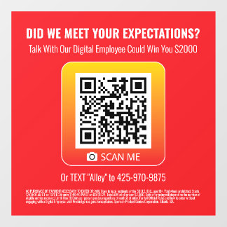 Product Genius Red 8x8の窓にしがみつく – Sweepstakes ウィンドウサイン