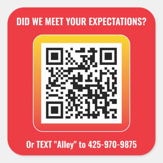 Product Genius Squareステッカー – Keene Red スクエアシール (正面)