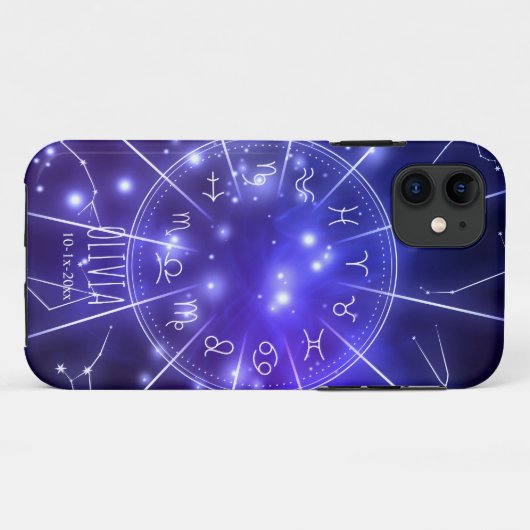 Product: Personalized Luminous Blue Cosmic Zodiac  Case-Mate iPhoneケース (裏面(横))