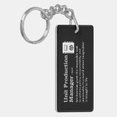 Production Managerの定義 – おもしろい UPM キーホルダー (正面左)