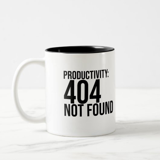 PRODUCTIVITY: 404 NOT FOUND ツートーンマグカップ (左)
