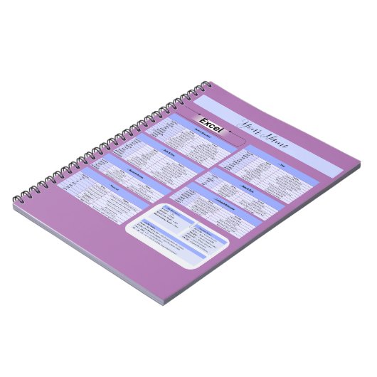 Productivity Mouse Pad – Excel Shortcuts ノートブック (左側)