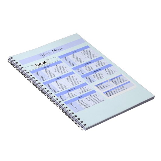 Productivity Mouse Pad – Excel Shortcuts ノートブック (右側)