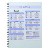 Productivity Mouse Pad – Excel Shortcuts ノートブック (正面)