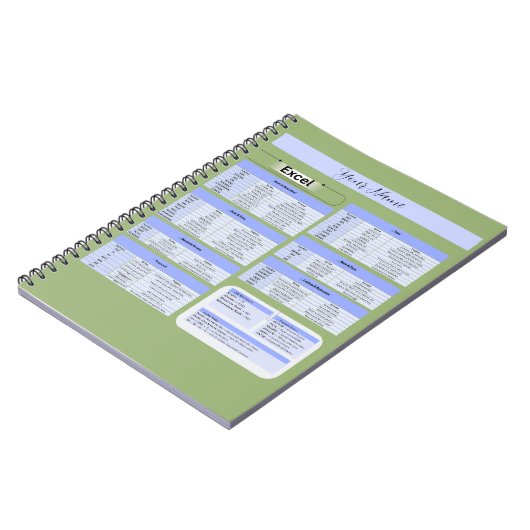 Productivity Mouse Pad – Excel Shortcuts ノートブック (左側)
