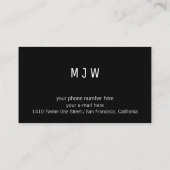 profブラック名刺とイニシャルパターン 名刺 (裏面)