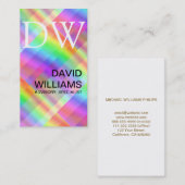 PROFESIONAL BLANCO ELEGANTE IRIDISCENTE HOLOGRAMA 名刺 (正面/裏面)